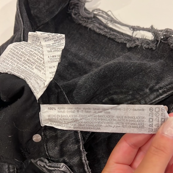 Zara black high-rise jean shorts - Picture 4 of 8